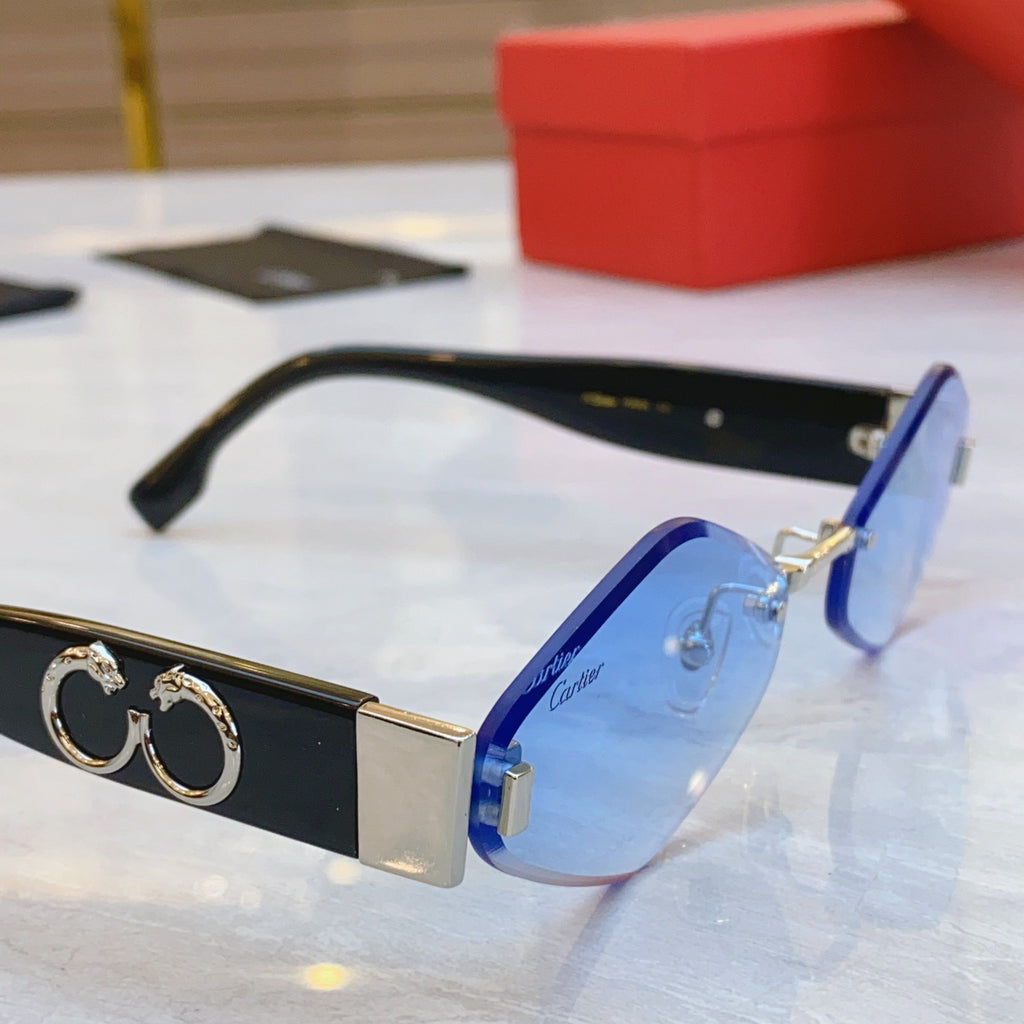 CARTIER PANTHÈRE RHOMBUS FRAME SUNGLASSES CT00638S IN METAL AND ACETATE