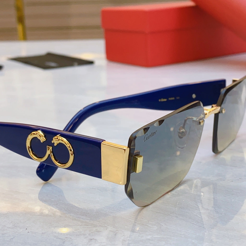 CARTIER PANTHÈRE GEOMETRIC SUNGLASSES CT0637S IN METAL AND ACETATE