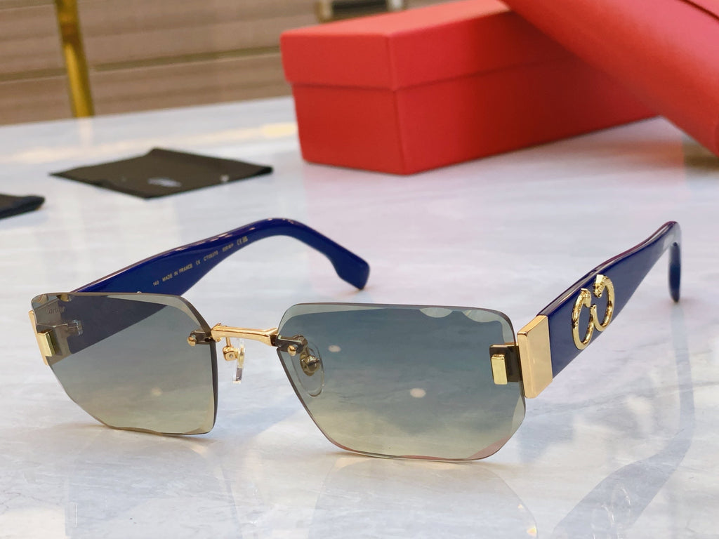 CARTIER PANTHÈRE GEOMETRIC SUNGLASSES CT0637S IN METAL AND ACETATE