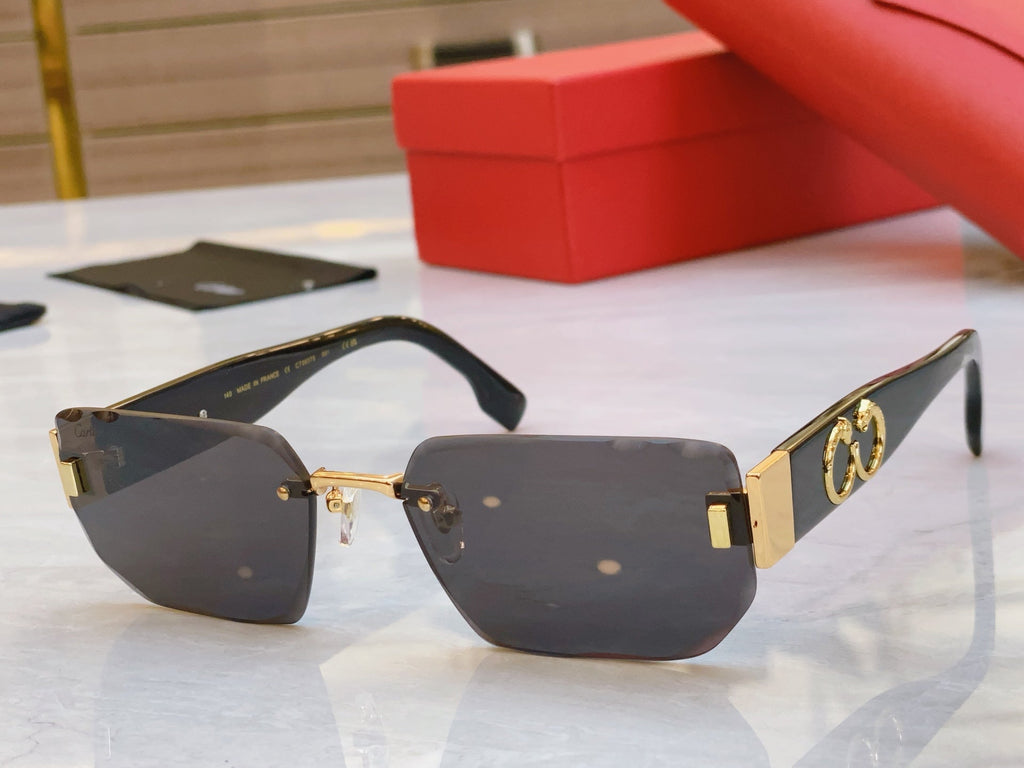 CARTIER PANTHÈRE GEOMETRIC SUNGLASSES CT0637S IN METAL AND ACETATE