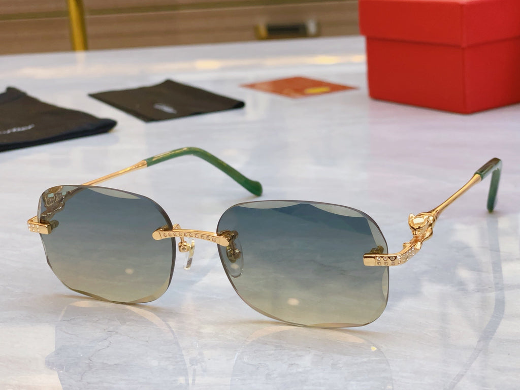CARTIER PANTHÈRE RECTANGULAR SUNGLASSES 575935 IN METAL