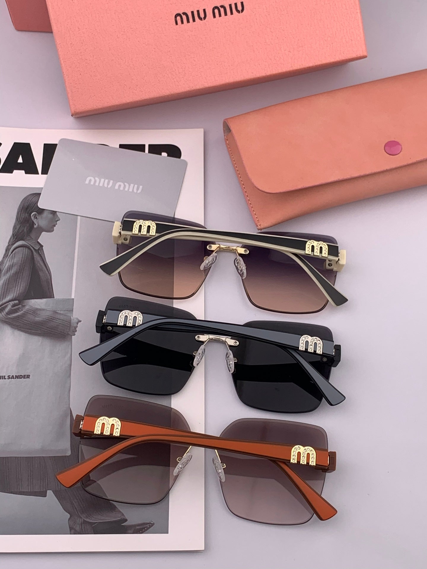MIU MIU RUNWAY SQUARE SUNGLASSES M7550 IN ACETATE