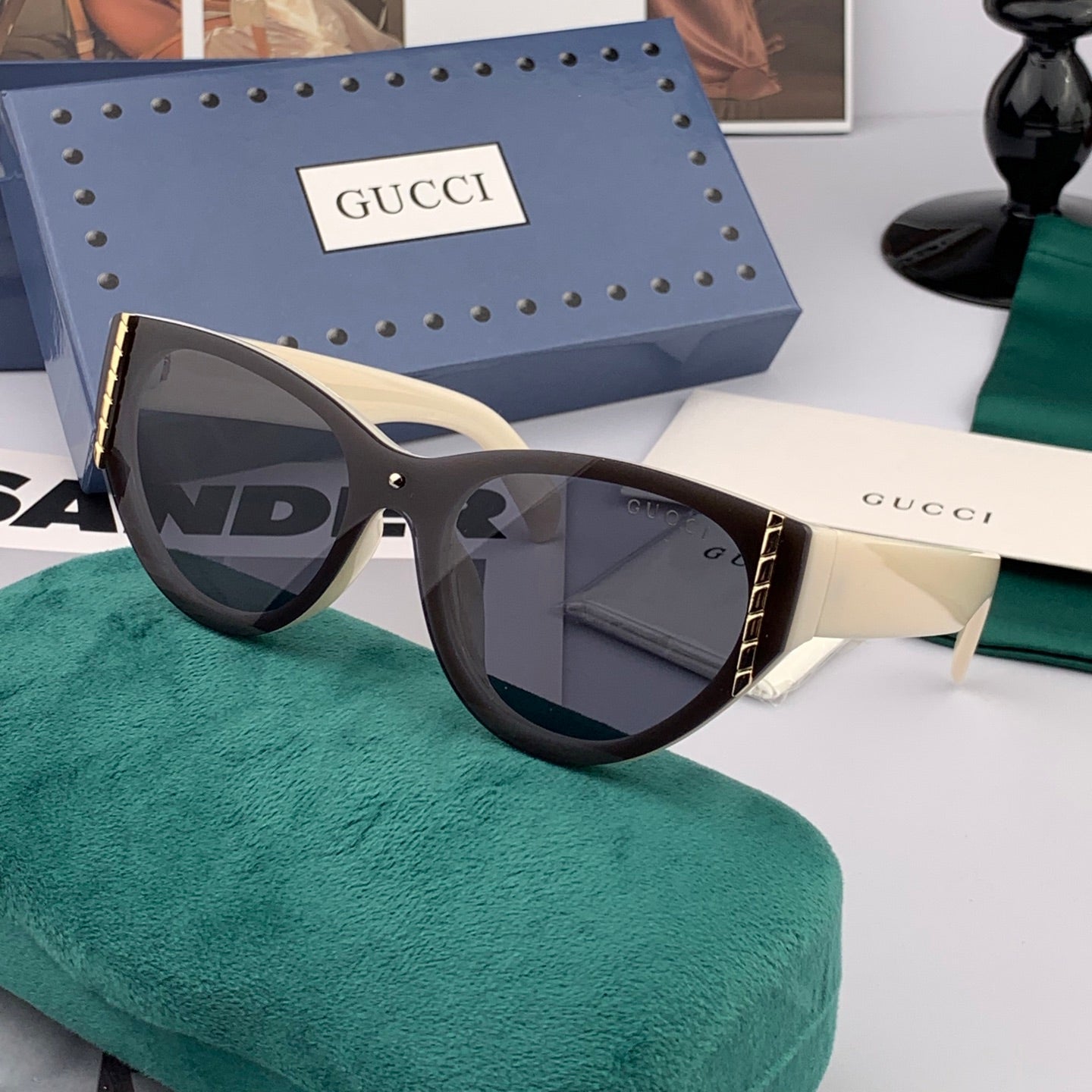 GUCCI CAT EYE FRAME SUNGLASSES G82036 IN ACETATE