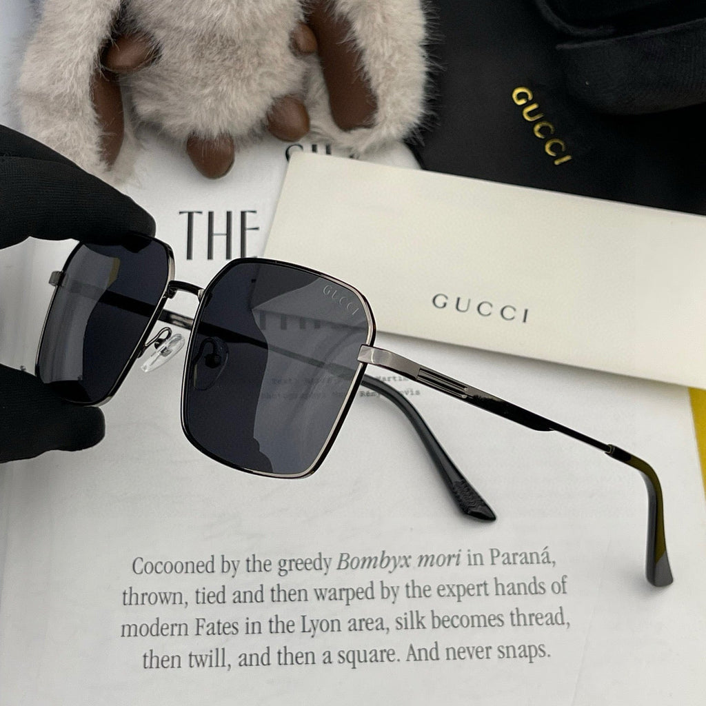 GUCCI SQUARE FRAME SUNGLASSES 563171 IN METAL
