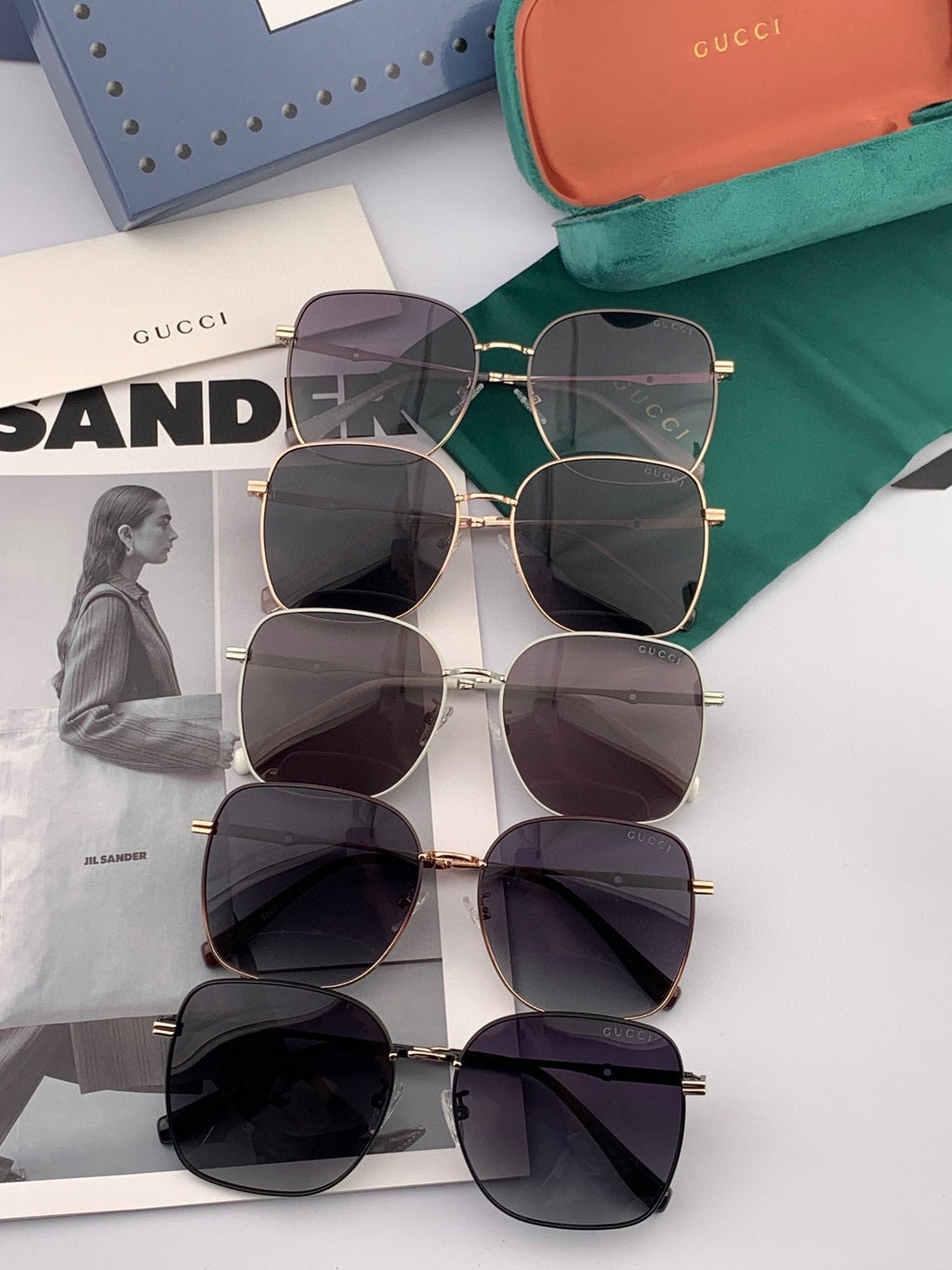 GUCCI SQUARE FRAME SUNGLASSES G2322 IN METAL