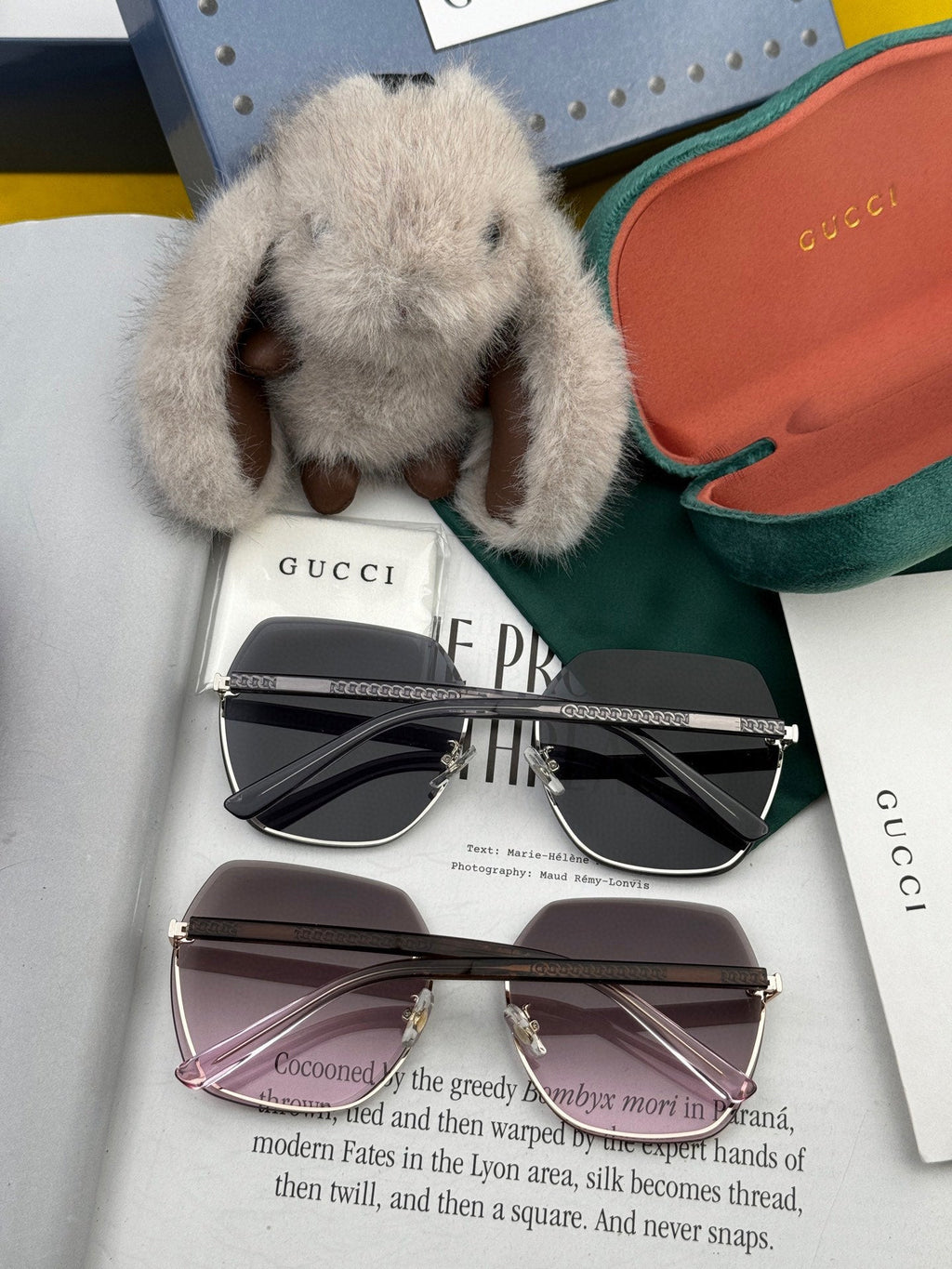 GUCCI RECTANGULAR FRAME SUNGLASSES G0638 IN METAL AND ACETATE