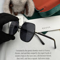 GUCCI RECTANGULAR FRAME SUNGLASSES G0638 IN METAL AND ACETATE