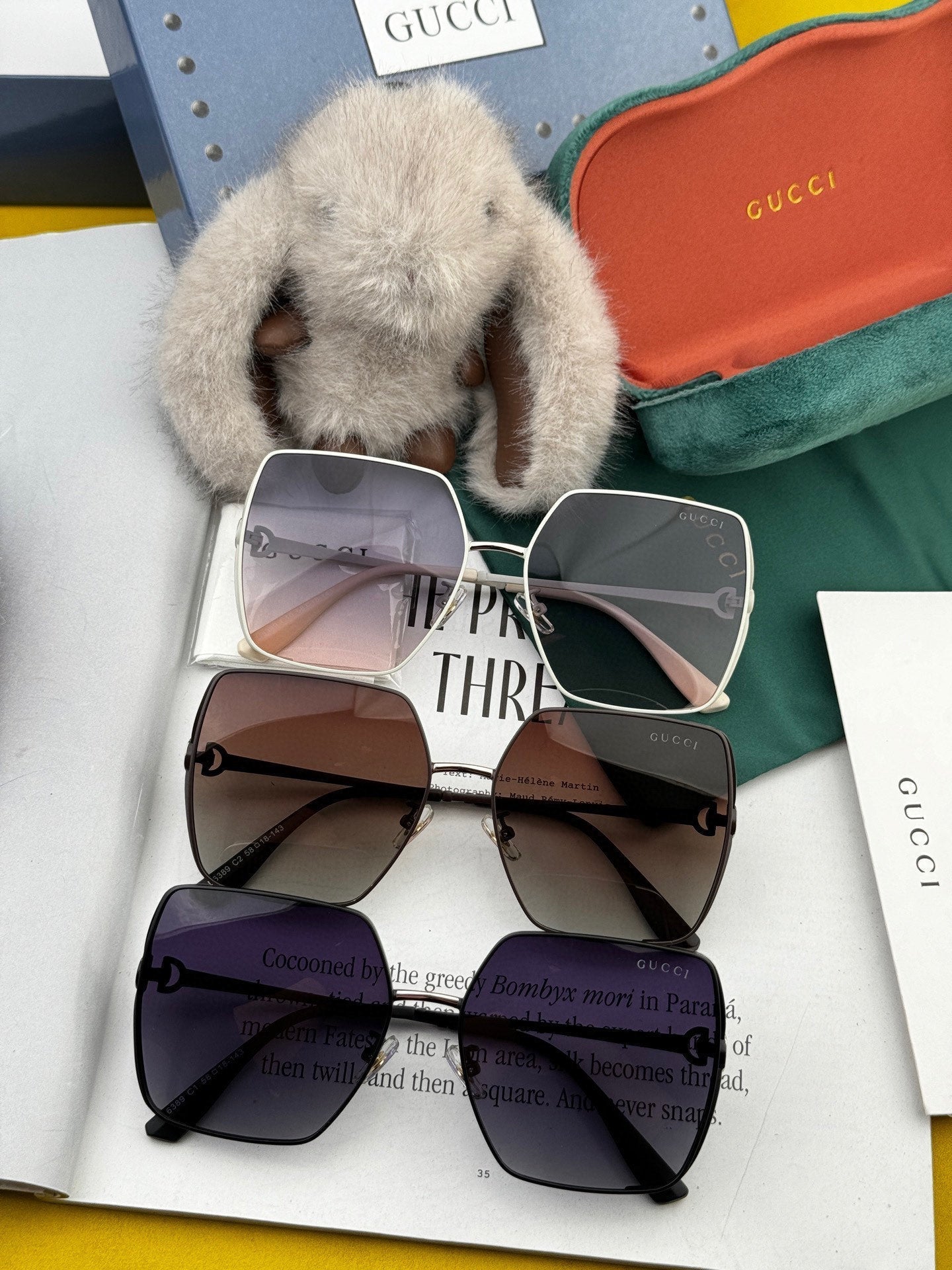 GUCCI SQUARE FRAME SUNGLASSES G9638 IN METAL