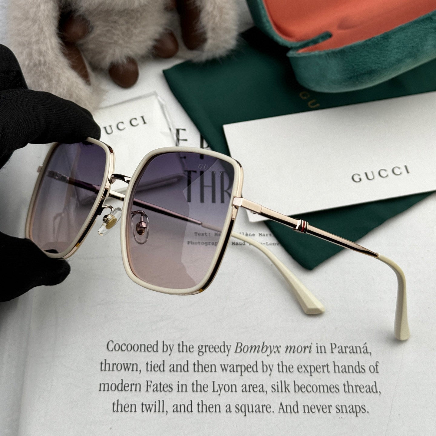 GUCCI SQUARE FRAME SUNGLASSES G1640 IN METAL