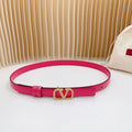 VALENTINO Vlogo Buckle Water Wave Gold Copper Glossy Pink Leather 20mm Belt