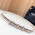 CELINE Small Western Belt 18mm Black White Crocodile Embossed Calfskin Shw