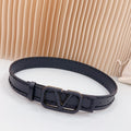 VALENTINO Vlogo Black Leather Buckle 40mm Black
