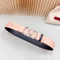 VALENTINO Vlogo Brown Black White Stone Silver Buckle Belt 40mm Black Light Pink Leather