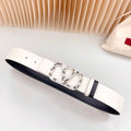 VALENTINO Vlogo Brown Black White Stone Silver Buckle Belt 40mm Black White Leather