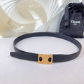 CELINE CL MEDIUM 25MM REVERSIBLE FRAMED TRIOMPHE BELT BLACK CALFSKIN GOLD HARDWARE