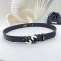 CHANEL BELT 30 MM BLACK CALFSKIN WITH BLACK MIX WHITE LOGO