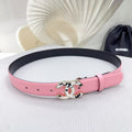 CHANEL 30MM BELT IN PINK PASTEL SHINNY CALFSKIN WHITE LOGO