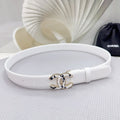 CHANEL 30MM BELT IN WHITE SHINNY CALFSKIN WHITE LOGO