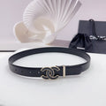 CHANEL 30MM BELT IN BLACK SMOOTH CALFSKIN METAL HARDWARE