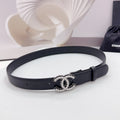 CHANEL 30MM BELT IN BLACK CALFSKIN METAL HARDWARE