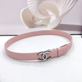 CHANEL 30MM BELT IN LIGHT PINK CALFSKIN METAL HARDWARE