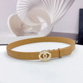 CHANEL 30MM BELT IN CAMEL BEIGE CALFSKIN SILVER HARDWARE ATTACH PEARLS