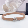 CHANEL 30MM BELT IN DESERT SAND CALFSKIN SILVER HARDWARE ATTACH PEARLS