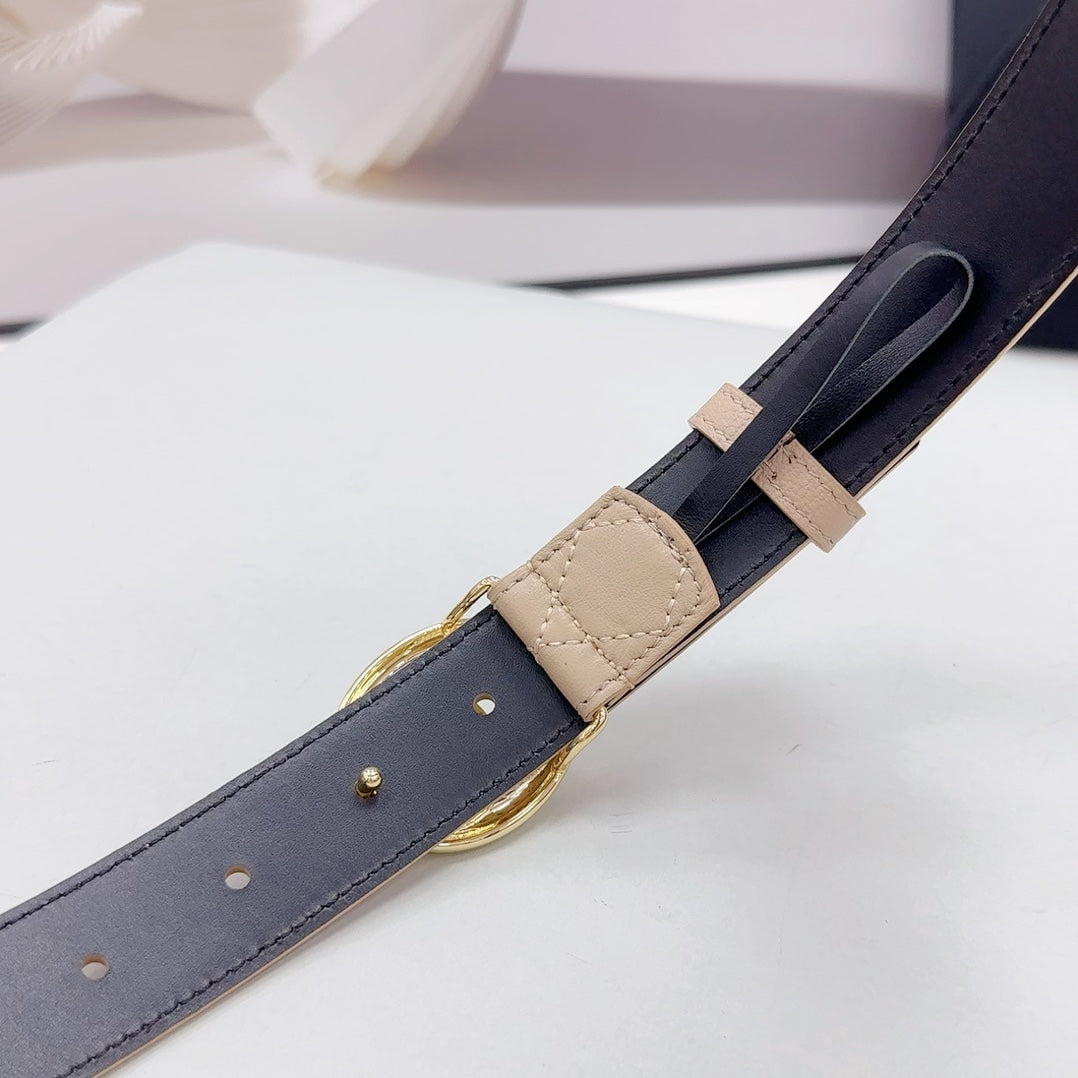 CHANEL 30MM BELT IN CAMEL BROWN CALFSKIN GOLD HARDWARE ATTACH PEARLS