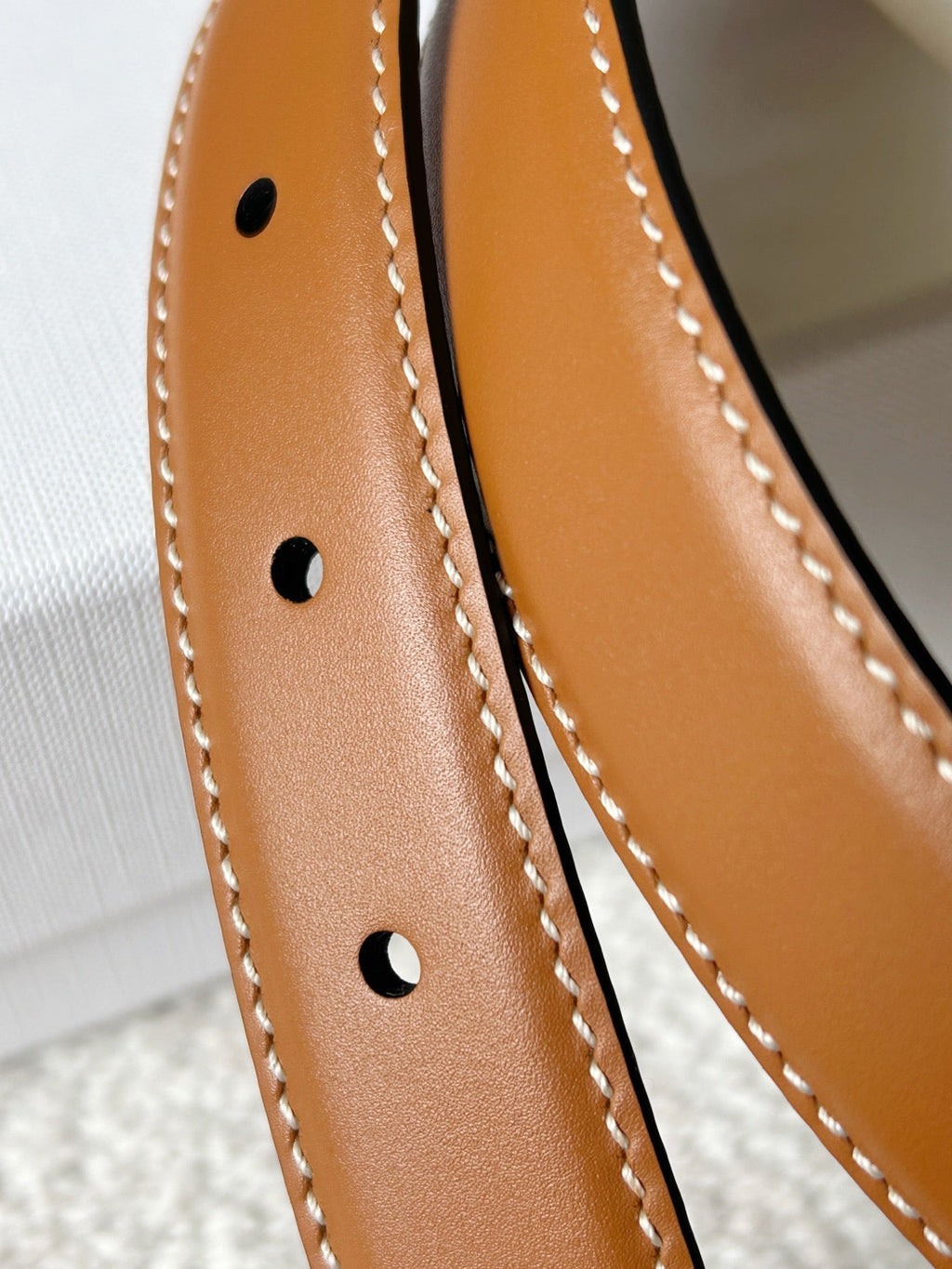 CELINE TRIOMPHE BELT 24MM IN BROWN CALFSKIN WITH LEATHER BUCKLE
